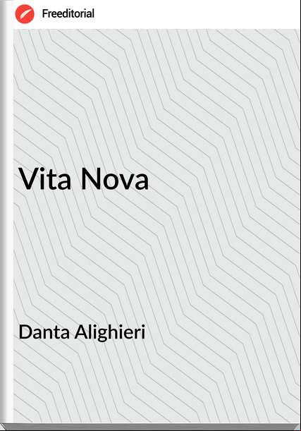 Danta Alighieri Vita Nova