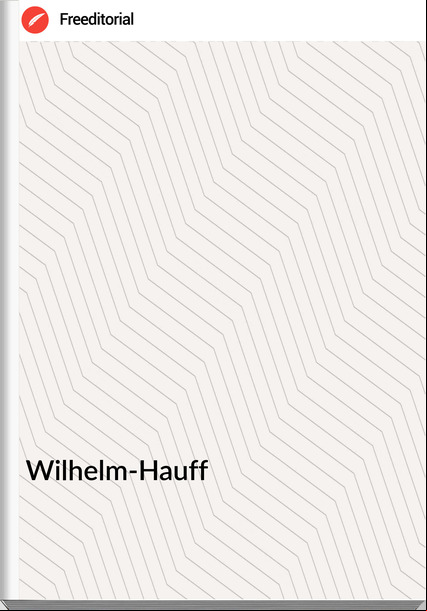 Wilhelm-Hauff -  Märchen-Almanach auf das Jahr 1826 für Söhne und Töchter gebildeter Stände