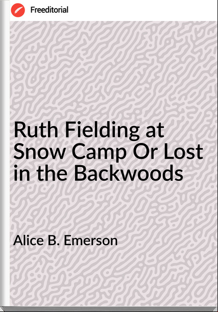 Alice B. Emerson Ruth Fielding at Snow Camp Or Lost in the Backwoods