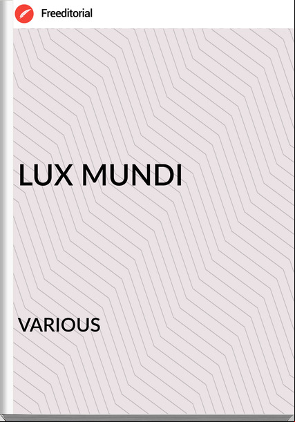                VARIOUS - LUX MUNDI
