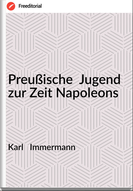 Karl Immermann Preußische Jugend zur Zeit Napoleons