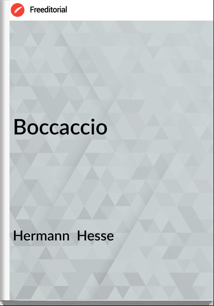 Hermann Hesse Boccaccio